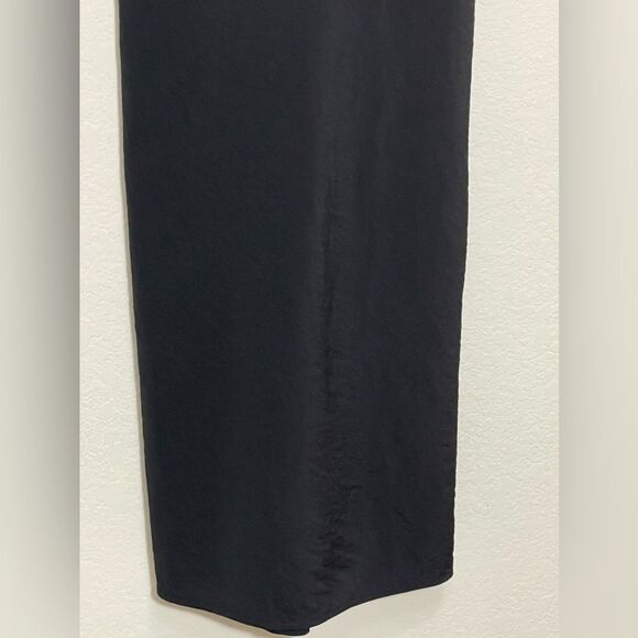 Madewell NWT The Layton Midi Slip Dress Size 2 in True Black - Picture 11 of 12